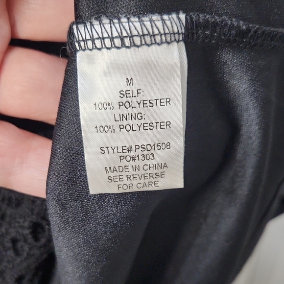 Polagram Black Lace Overlay Midi Dress  - Medium - Picture 3 of 8